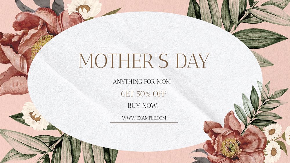 Mother's day sale blog banner template, editable text