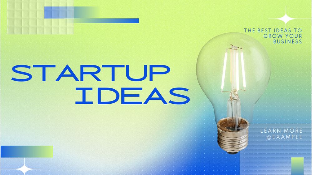 Startup ideas blog banner template, editable text