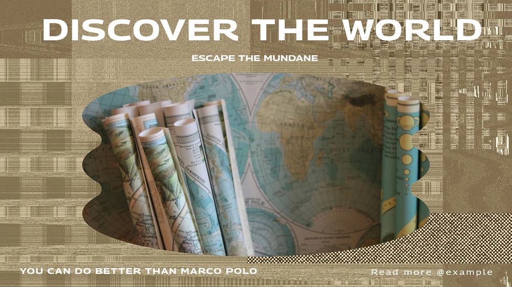 Discover the world  blog banner template, editable text