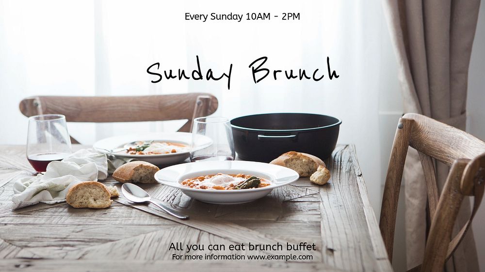 Sunday brunch blog banner template, editable text