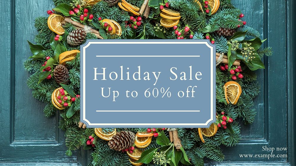 Holiday sale  blog banner template, editable text