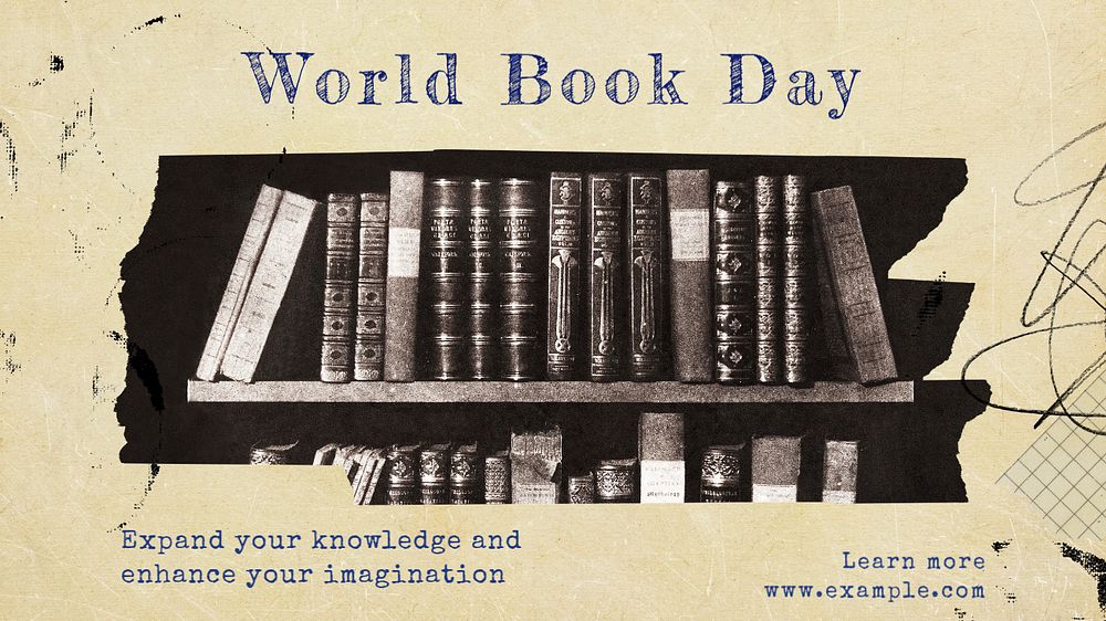 World book day  blog banner template, editable text