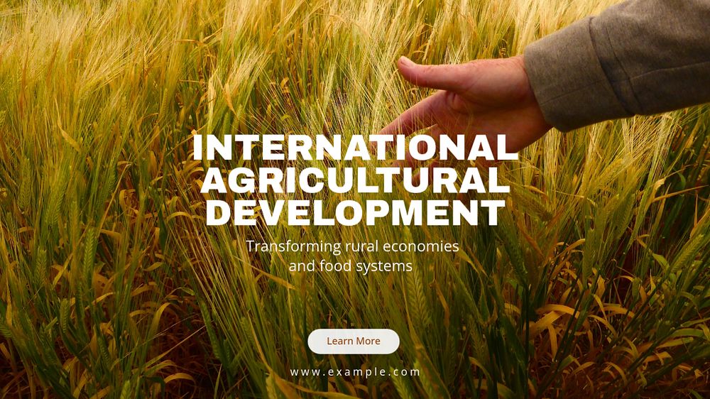 International agricultural development blog banner template, editable text