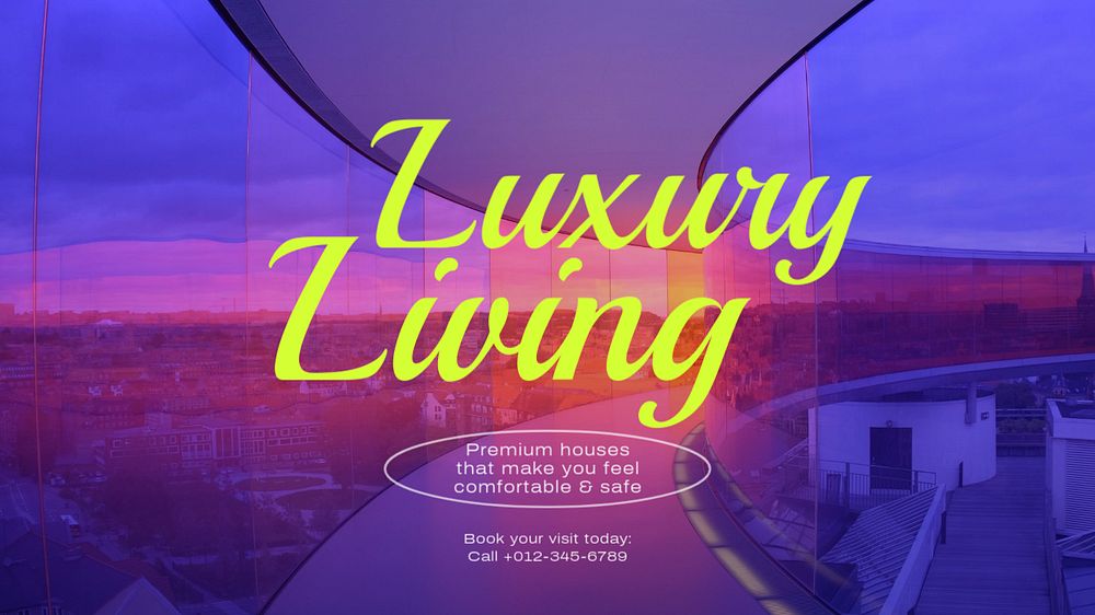 Luxury living  blog banner template, editable text