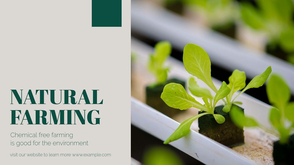 Organic farming blog banner template, editable text