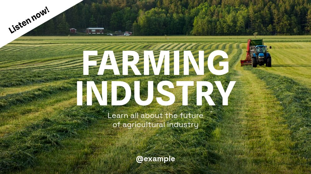 Farming industry blog banner template, editable text