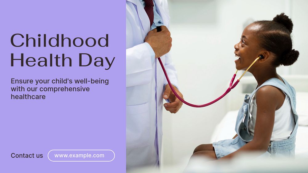 Childhood health day blog banner template, editable text