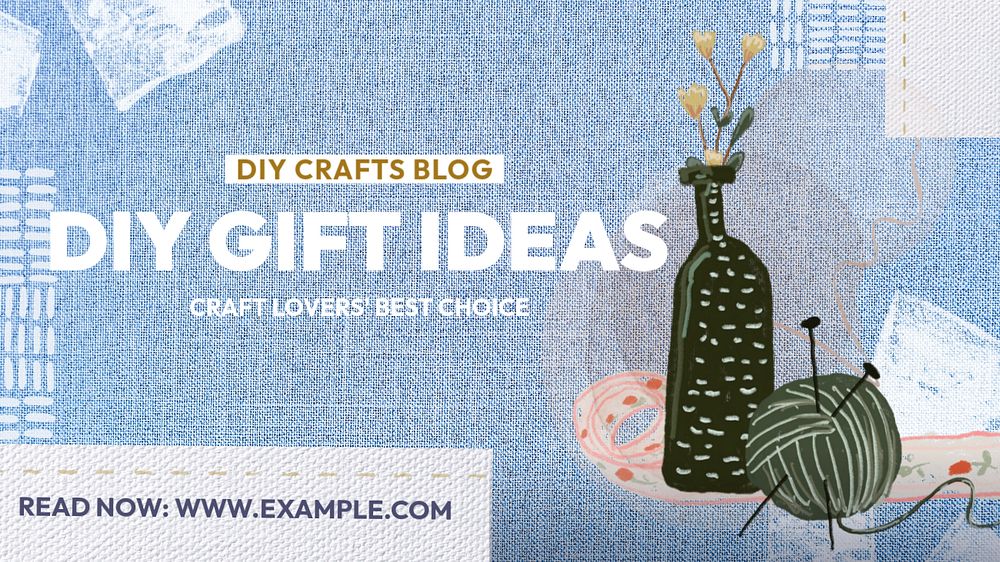 DIY Gift Ideas  blog banner template, editable text