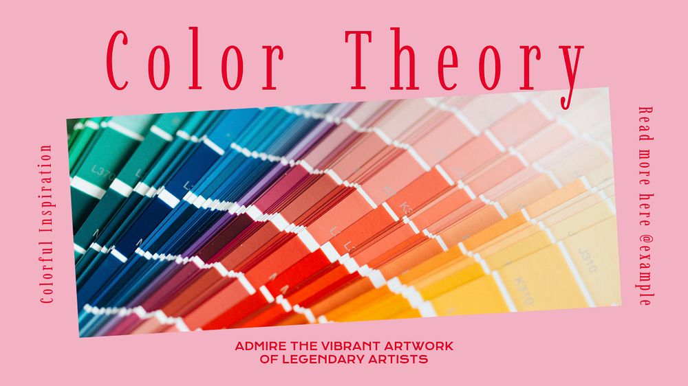 Color Theory blog banner template, editable text