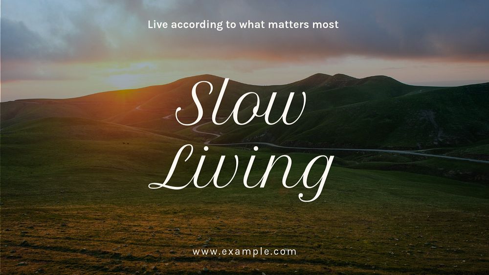 Slow living blog banner template, editable text