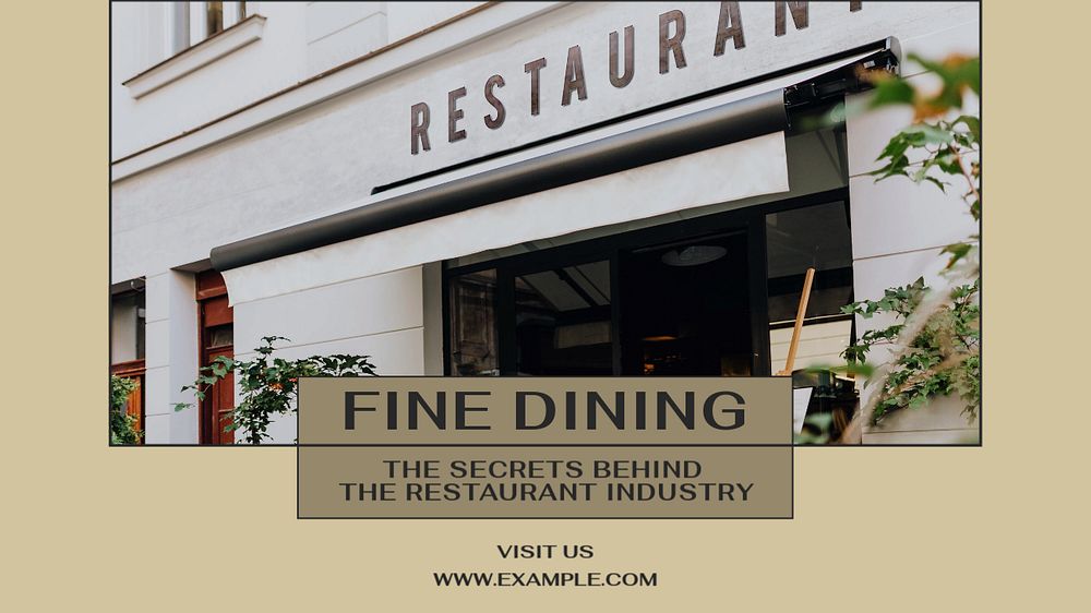 Fine dining blog banner template, editable text