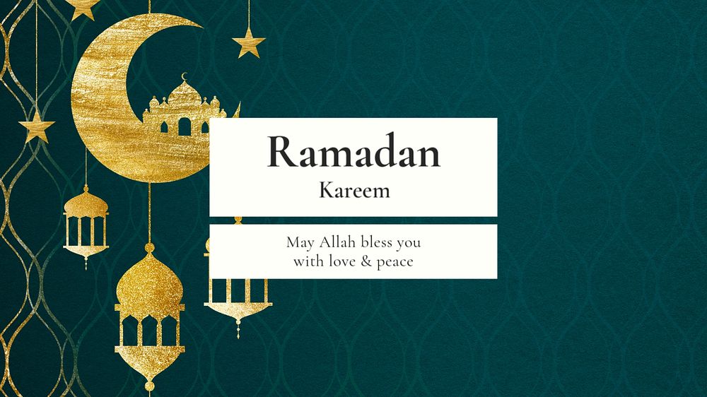 Ramadan Kareem blog banner template, editable text