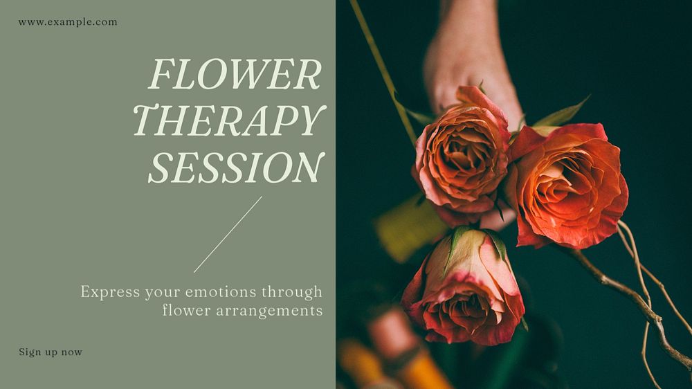 Flower therapy session  blog banner template, editable text