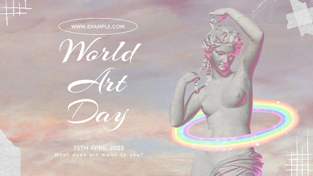 World art day   blog banner template, editable text