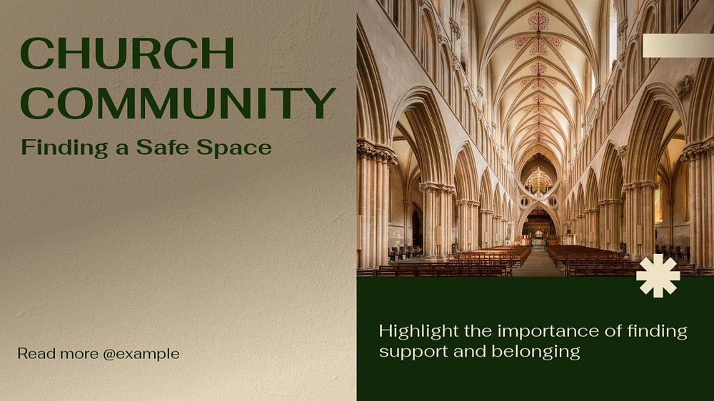 Church community Facebook cover template, editable design