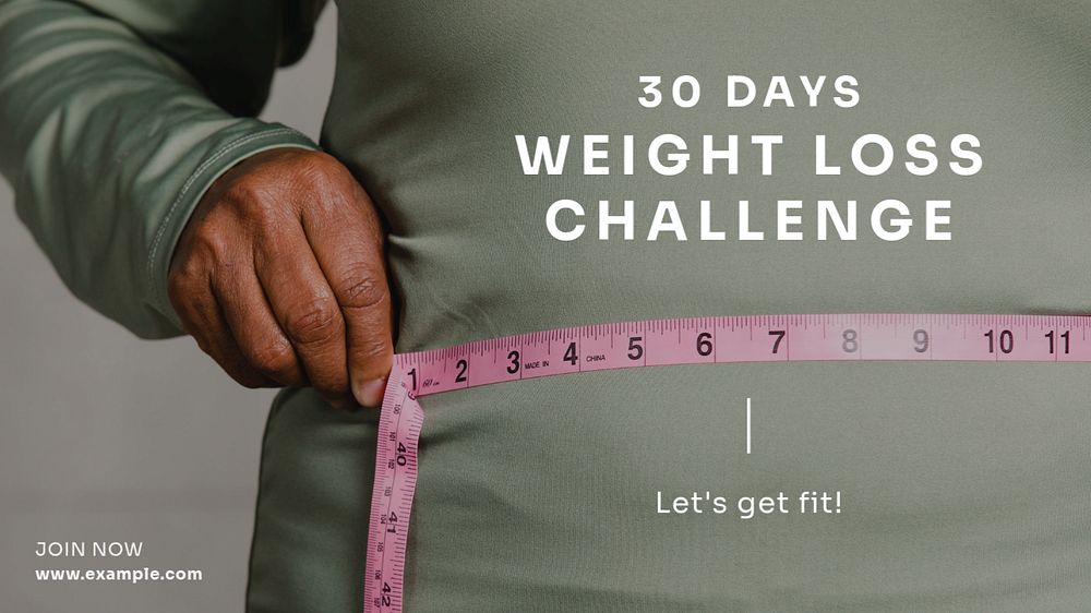 Weight loss challenge blog banner template, editable text