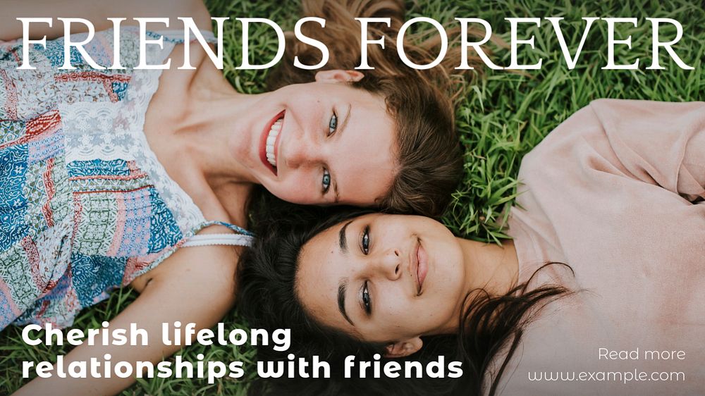 Friends forever blog banner template, editable text