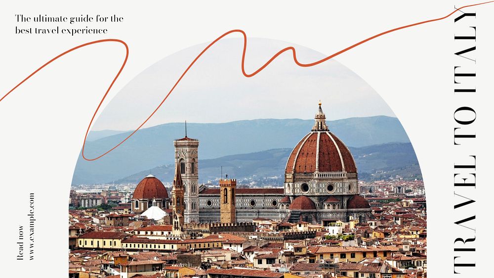 Travel to Italy blog banner template, editable text