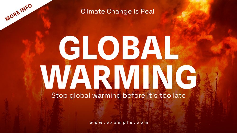 Climate change blog banner template, editable text