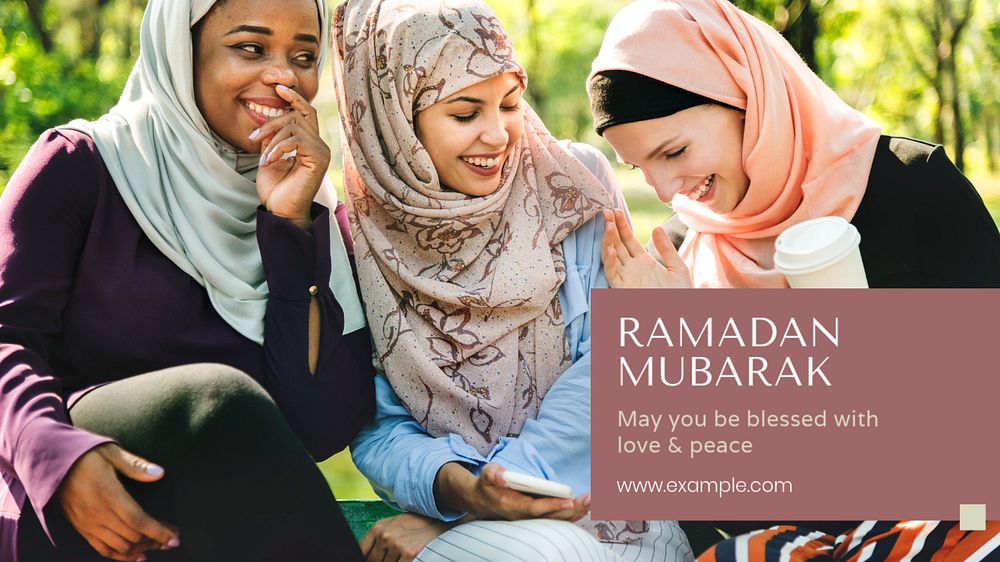 Ramadan mubarak blog banner template, editable text