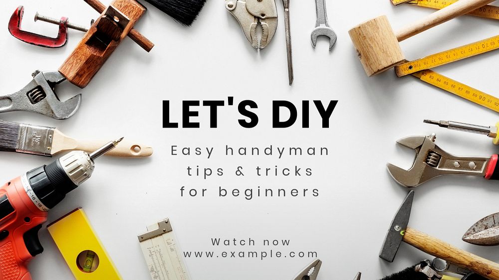 Let's DIY blog banner template, editable text