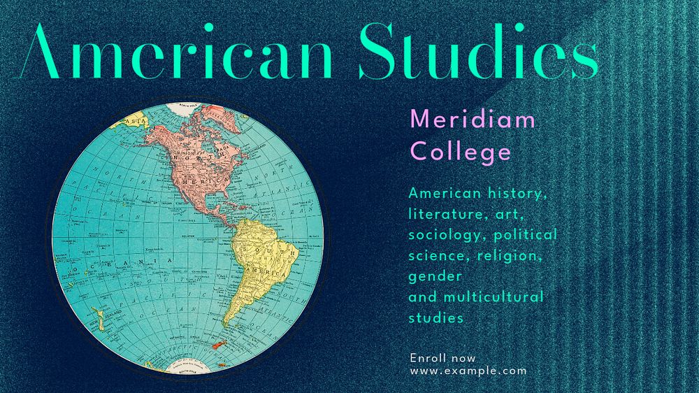 American studies blog banner template, editable text