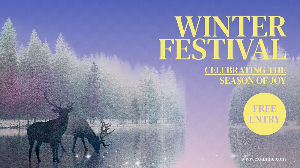 Winter festival  blog banner template, editable text