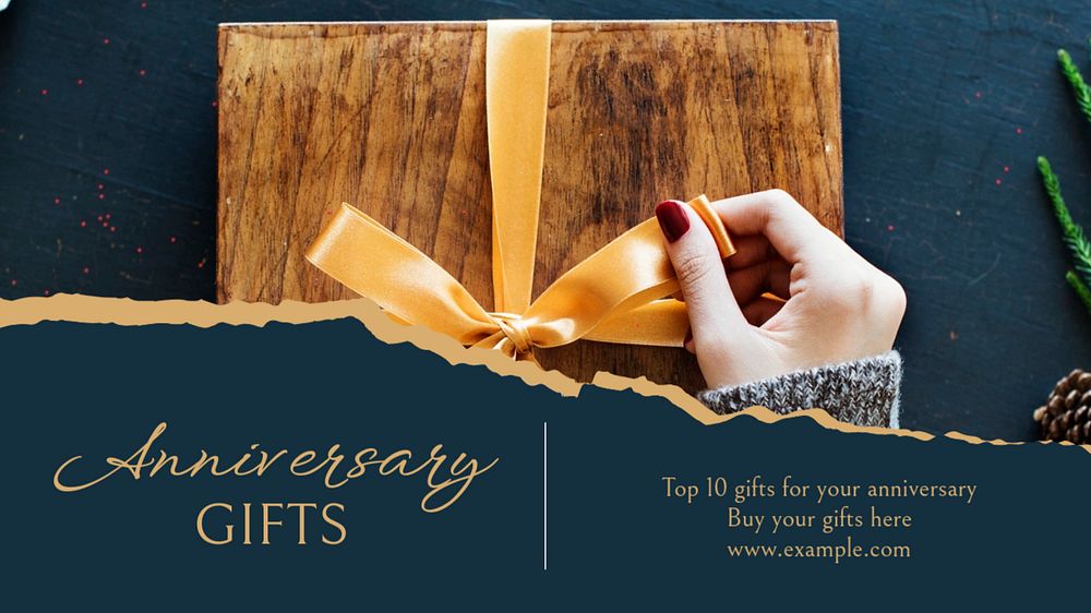 Anniversary gifts  blog banner template, editable text