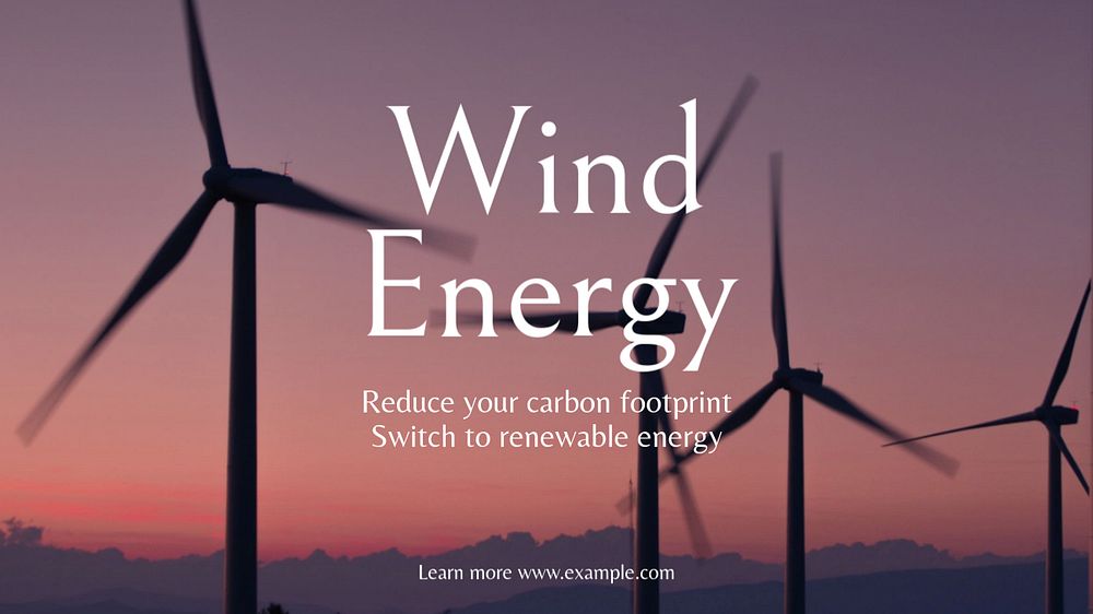 Wind energy blog banner template, editable text