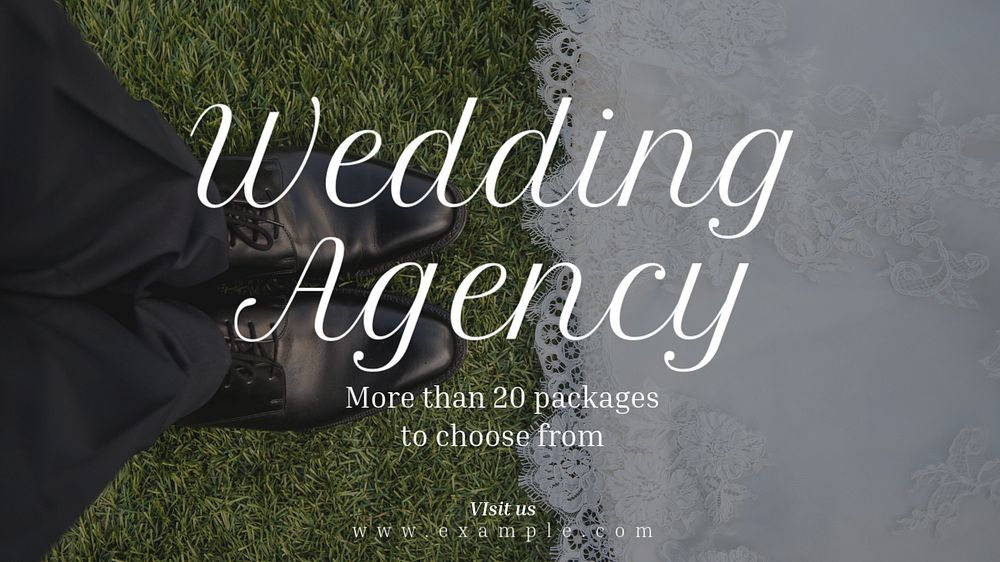 Wedding agency blog banner template, editable text