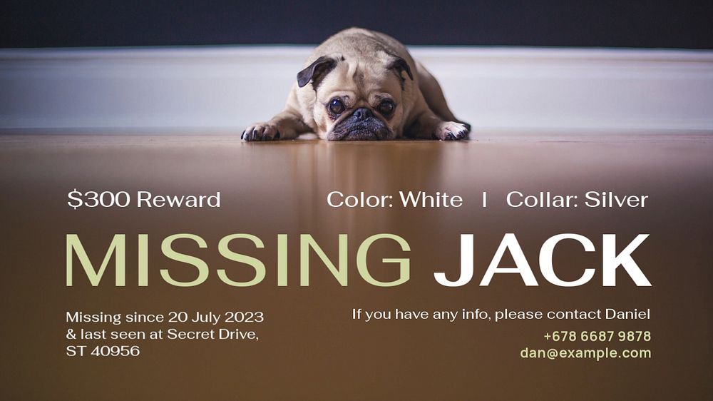 Missing pet blog banner template, editable text