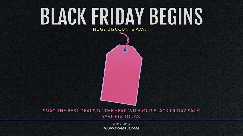 Black Friday blog banner template, editable text