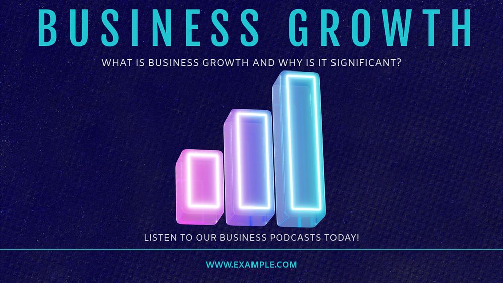 Business growth  blog banner template, editable text