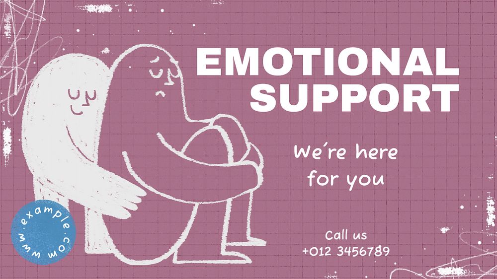 Emotional support  blog banner template, editable text