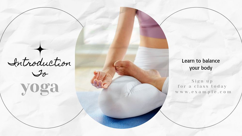 Yoga class blog banner template, editable text