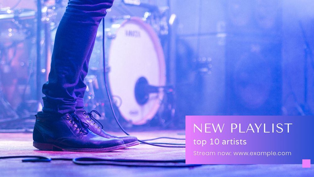 New playlist blog banner template, editable text