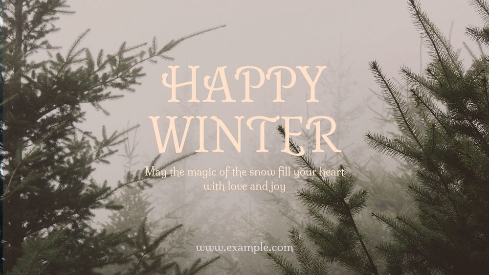 Happy winter blog banner template, editable text