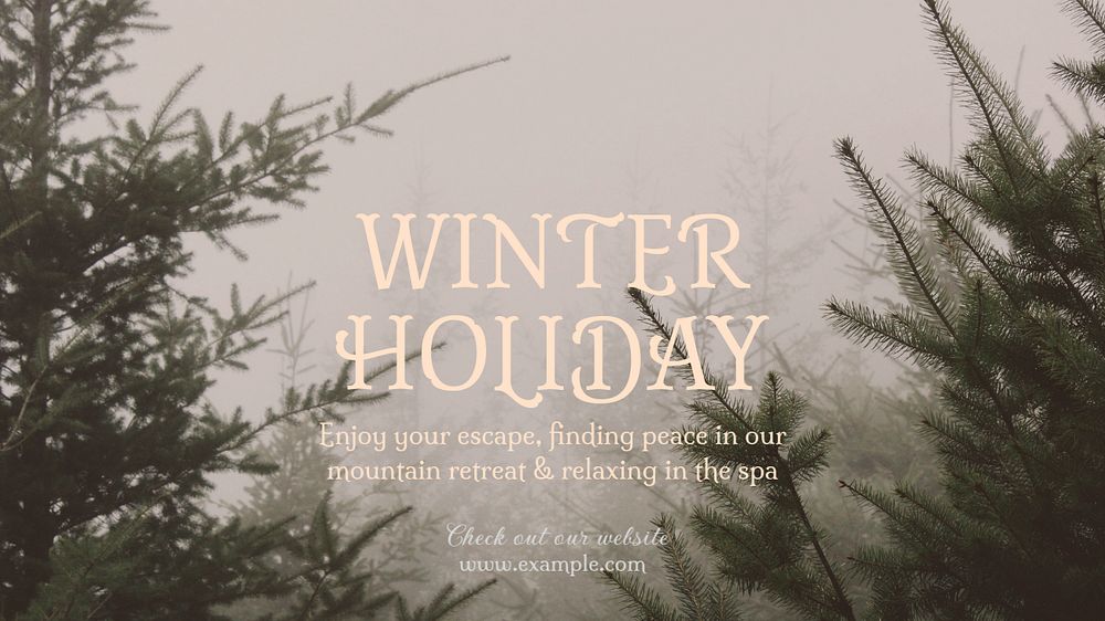 Winter holiday blog banner template, editable text