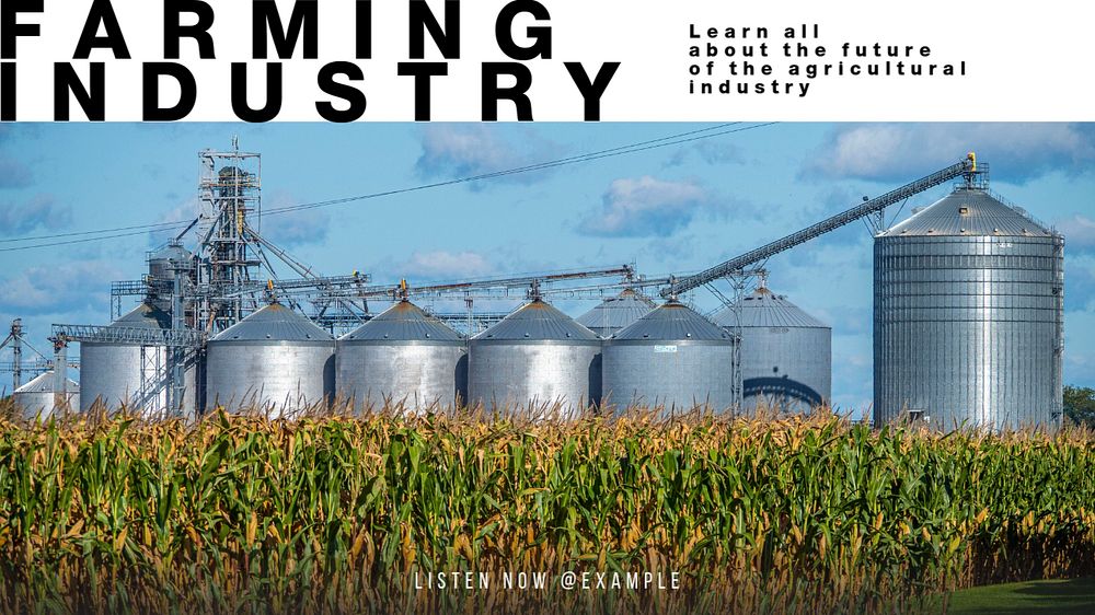 Farming industry blog banner template, editable text