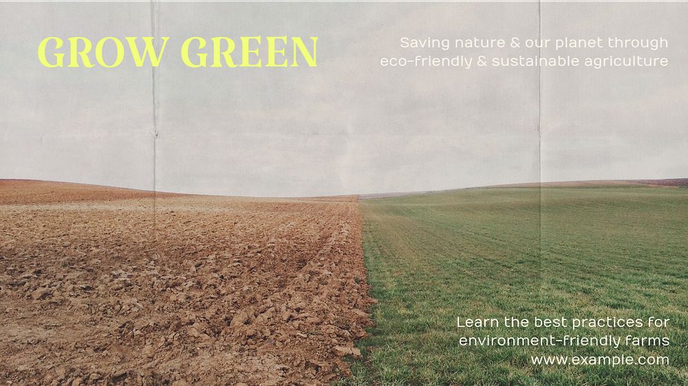 Sustainable farming blog banner template, editable text