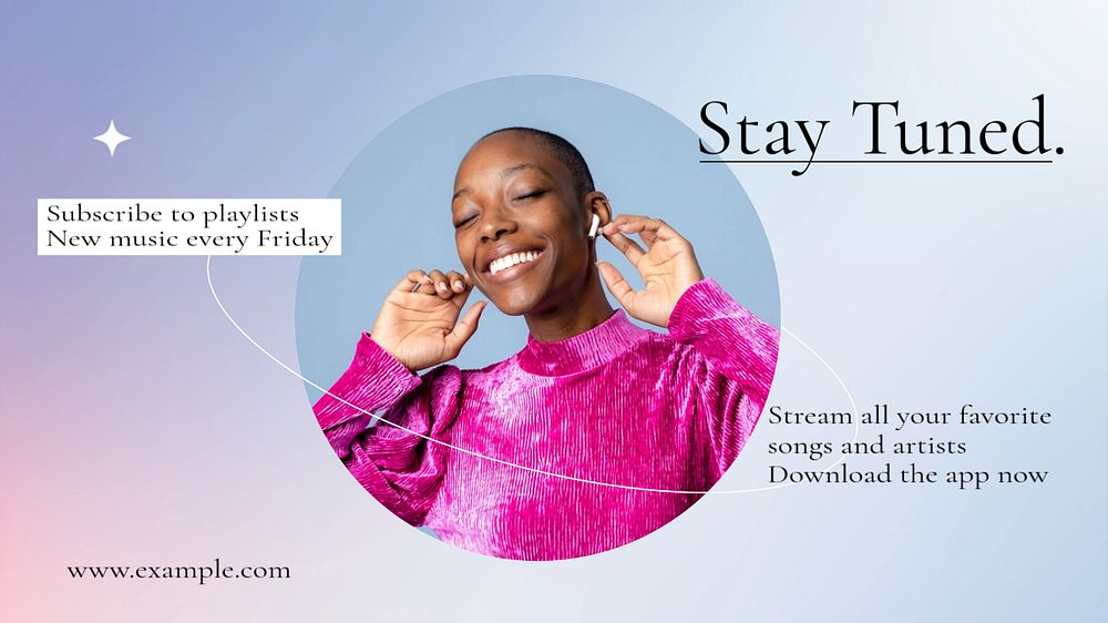 Stay tuned blog banner template, editable text