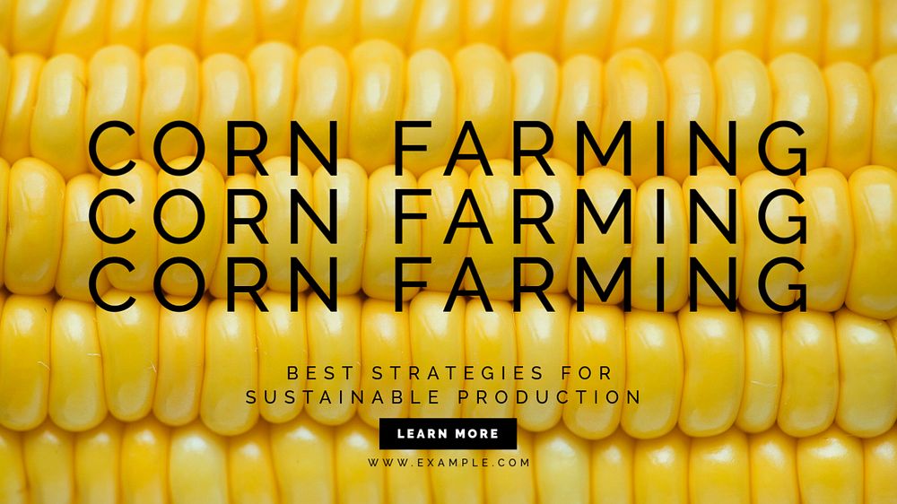 Corn farming blog banner template, editable text