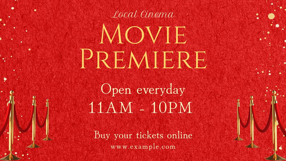 Movie premiere blog banner template, editable text