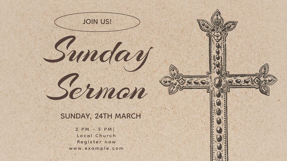 Palm Sunday sermon  blog banner template, editable text