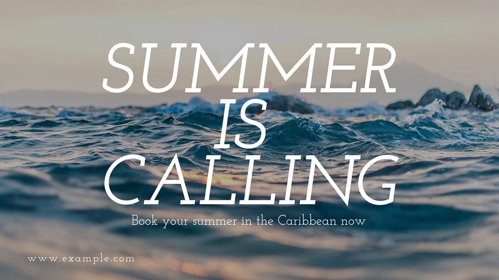 Summer is calling blog banner template, editable text