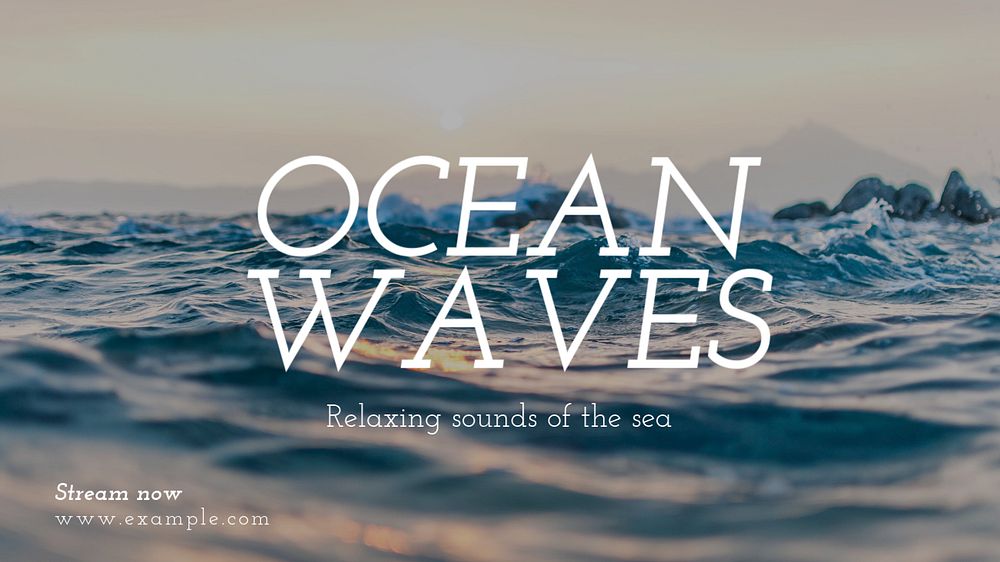 Ocean waves blog banner template, editable text