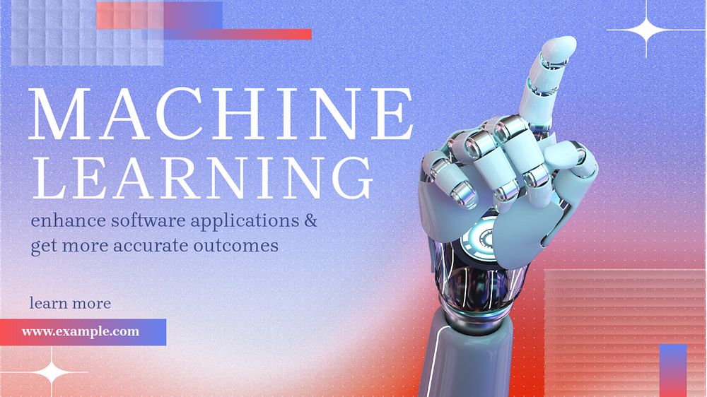 Machine learning  blog banner template, editable text