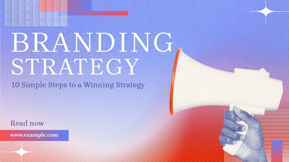 Branding strategy  blog banner template, editable text