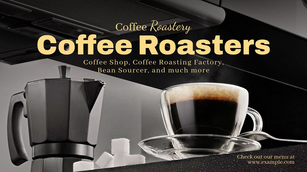 Coffee roasters blog banner template, editable text