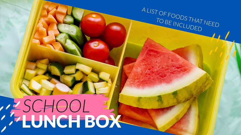 School lunch blog banner template, editable text